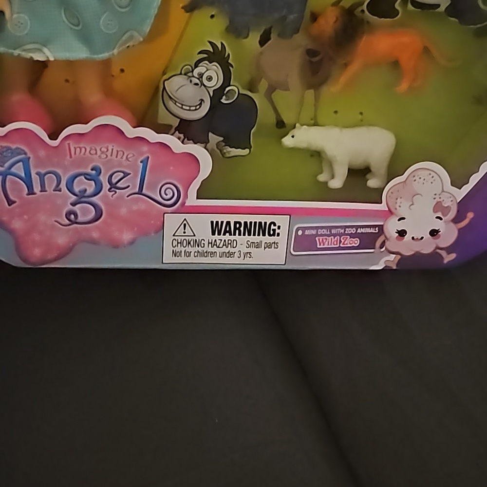 Imagine Angel 7 Piece Mini Doll Zoo Animals Tiger Hippo Lion Bear Elephant Rhino - Picture 5 of 12